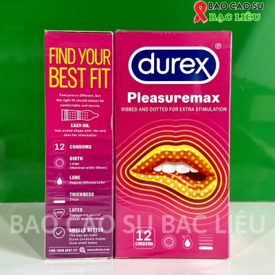 Bao cao su gân - gai mịn Durex Pleasuremax hộp 12 cái