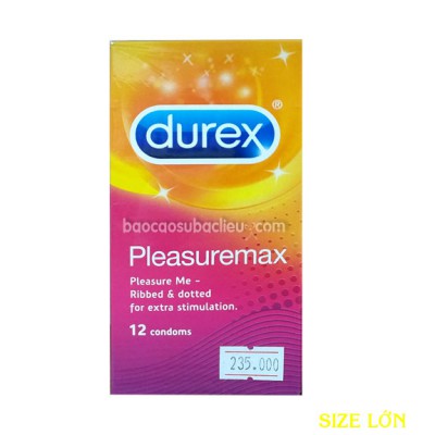 Bao cao su gân - gai mịn Durex Pleasuremax