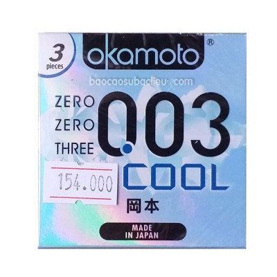 Bao Cao su Okamoto 003 Cool 3s (siêu mỏng)