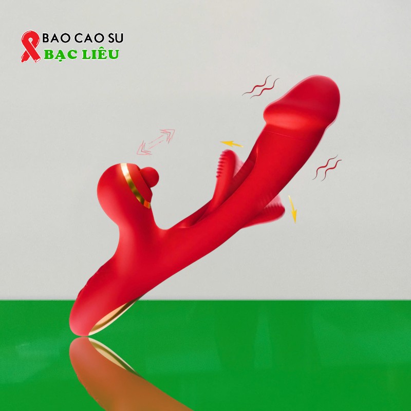 Dương Vật Giả 3 Chức Năng – Rung, Lắc, Hút Cao Cấp | Tại Bao Cao Su Bạc Liêu