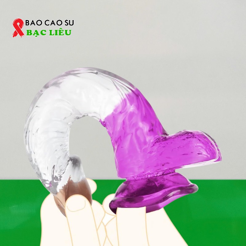 Dương Vật Giả Dáng Cong – Hít Tường 2 Màu Mềm Dẻo | Tại Bao Cao Su Bạc Liêu