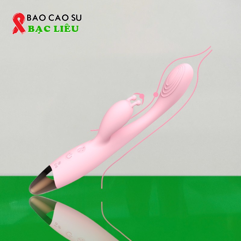 Que Rung Ngón Tay Nhánh Tai Thỏ 12 Chế Độ – Tỏa Nhiệt Ấm Nóng | Tại Bao Cao Su Bạc Liêu