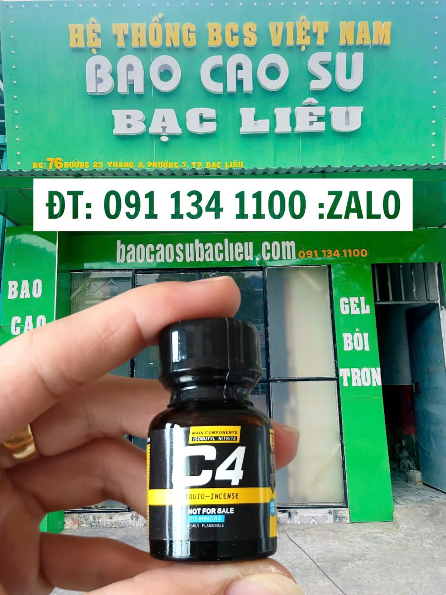 Poppers C4 Liquid Incense Vàng 10ml – Chai Hít Tăng Khoái Cảm Poppers C4 Dành Cho Top Và Bot Tại Bao Cao Su Bạc Liêu
