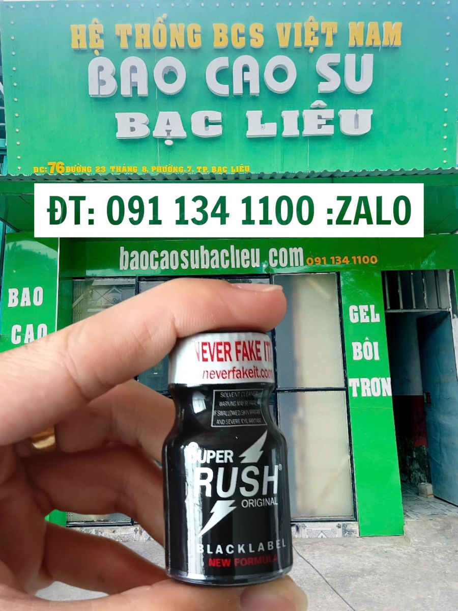 Poppers Super Rush Original Black Label 10ml Chính Hãng Tại Bao Cao Su Bạc Liêu – Chai Hít Tăng Khoái Cảm Dành Cho Top