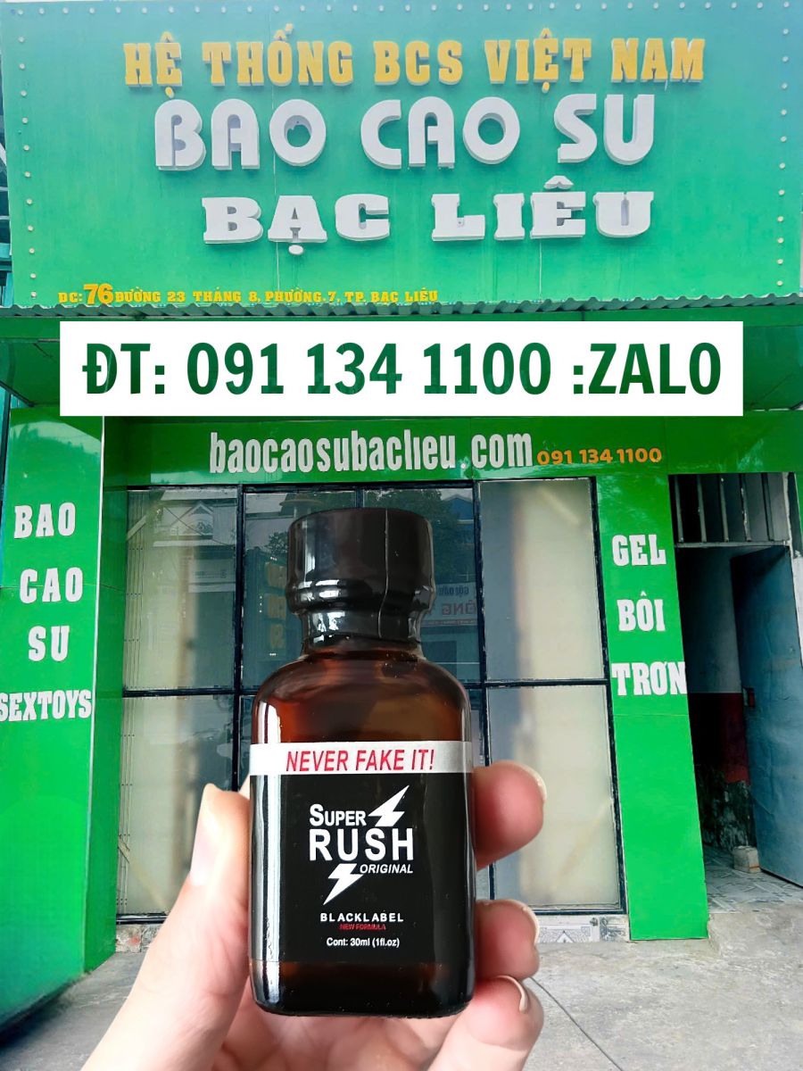 Poppers Super Rush Original Black Label 30ml Chính Hãng Tại Bạc Liêu – Kích Thích Cảm Xúc Mạnh Mẽ Cho Cả Top Và Bot