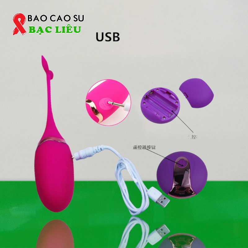 Trứng Rung Đuôi Cá Heo Điều Khiển Từ Xa – 10 Chế Độ Rung, IPX6, Sạc USB | Tại Bao Cao Su Bạc Liêu