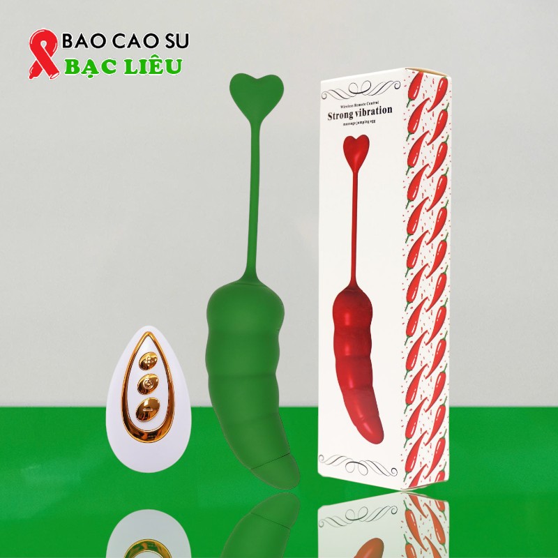 Trứng Rung Hình Trái Ớt 10 Chế Độ – Điều Khiển Từ Xa | Silicone Cao Cấp, Chống Nước, Rung Êm | Bao Cao Su Bạc Liêu
