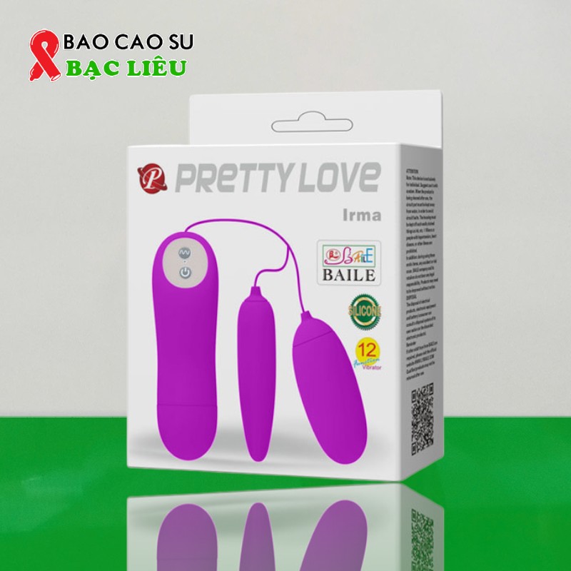 Trứng Rung Irma 2 Đầu 12 Chế Độ – Silicone Cao Cấp, Rung Êm | Tại Bao Cao Su Bạc Liêu