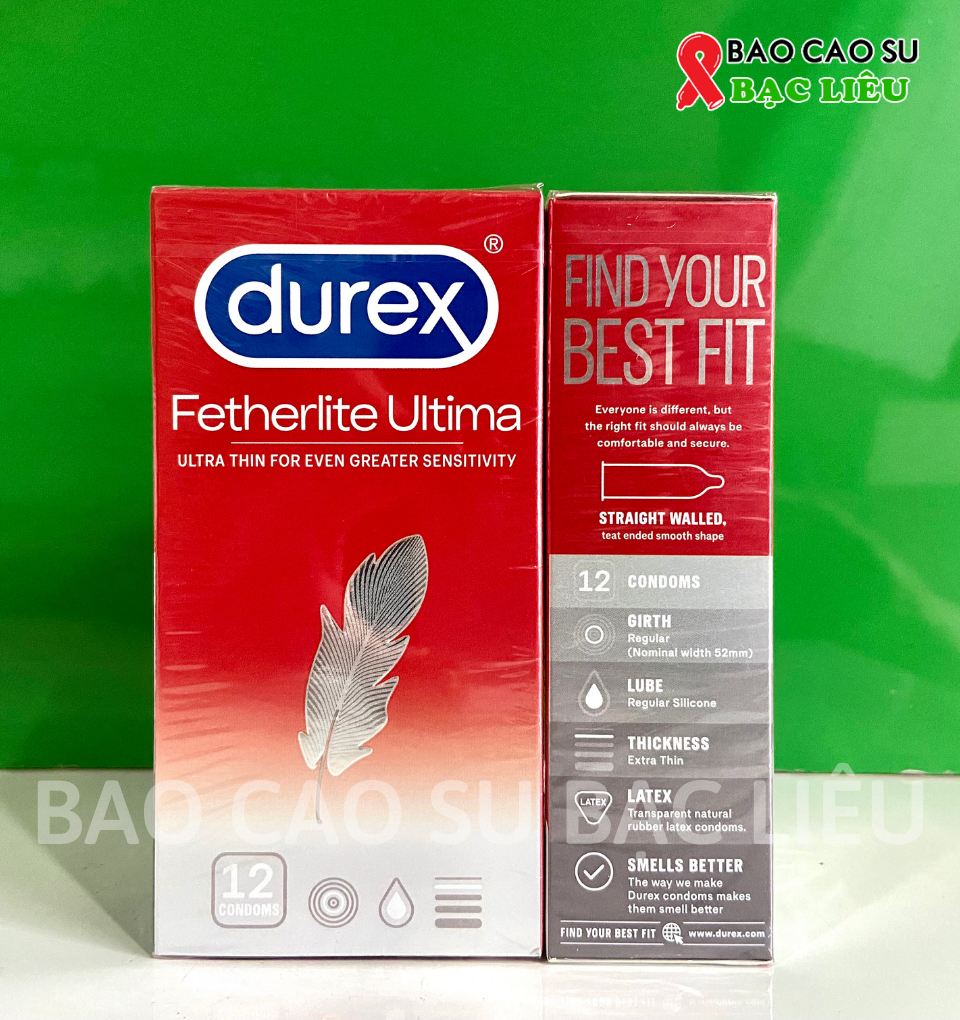 Bao cao su siêu mỏng Durex Fetherlite hộp 12 cái