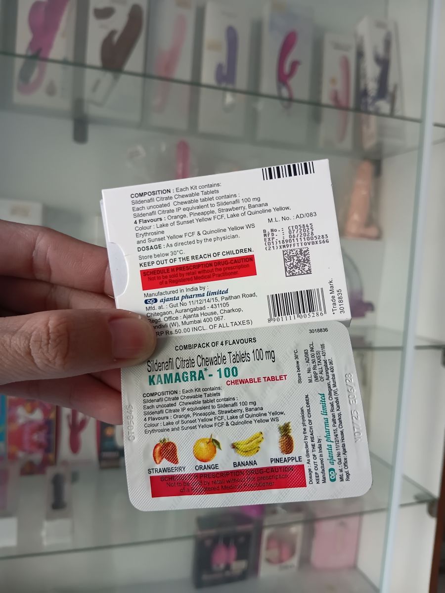 Kamagra Chewable Tablets 100mg – Kẹo Nhai Cường Dương Hương Trái Cây Chính Hãng Tại Bạc Liêu
