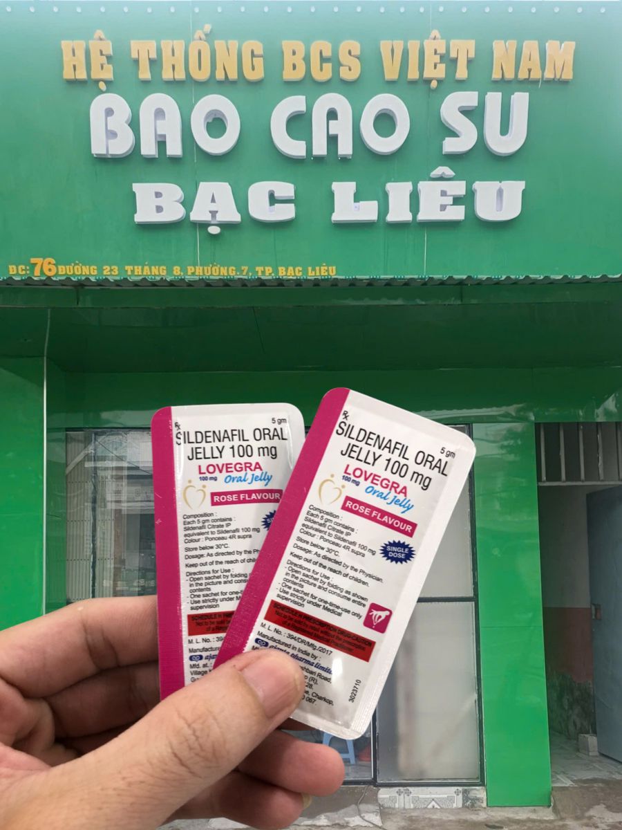 1 gói Lovegra Oral Jelly 100mg - kích thích nữ, tăng sinh lý cho nữ tại bao cao su Bạc Liêu