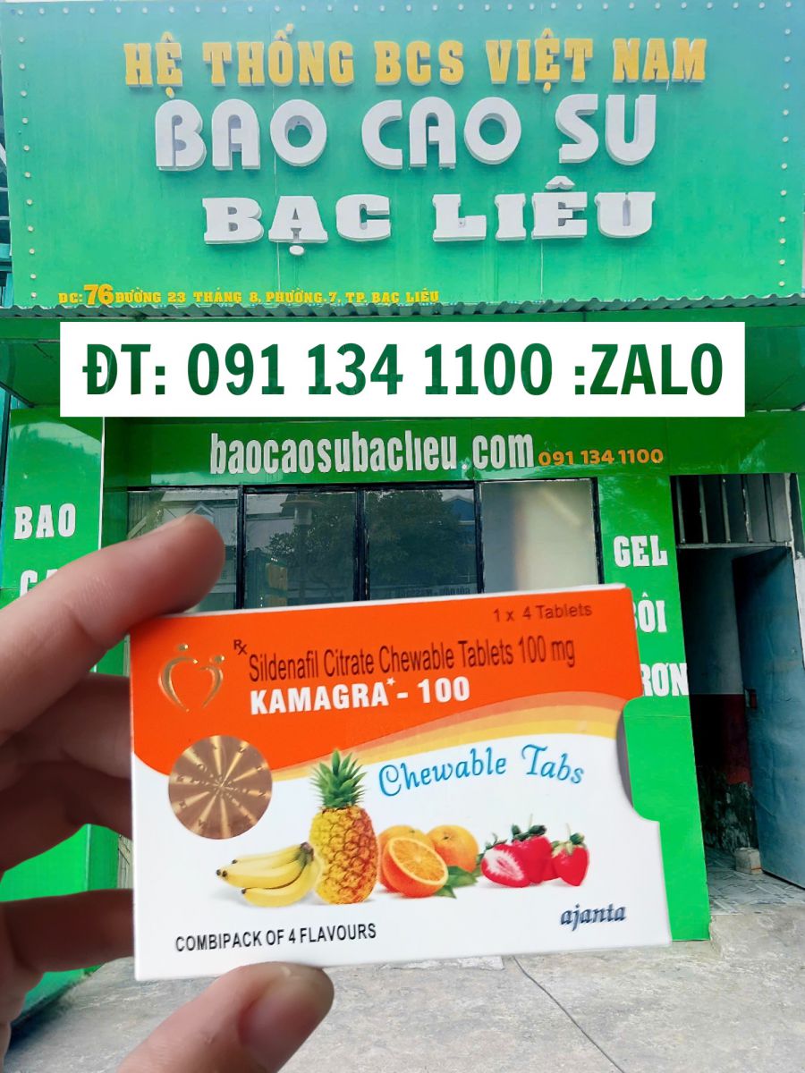 Kamagra Chewable Tablets 100mg – Kẹo Nhai Cường Dương Hương Trái Cây Chính Hãng Tại Bạc Liêu