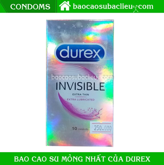 Bao cao su siêu mỏng Durex Invisible Extra Lubrica hộp 10 cái
