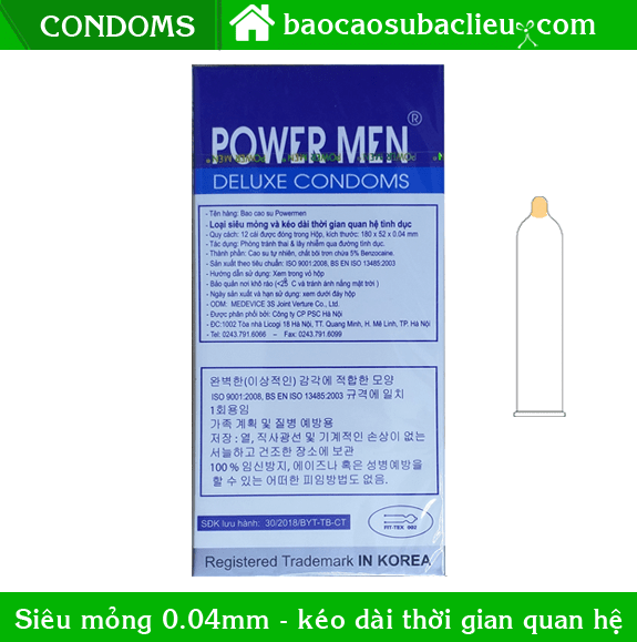 Bao cao su Power Men Viagra hộp 12 bao