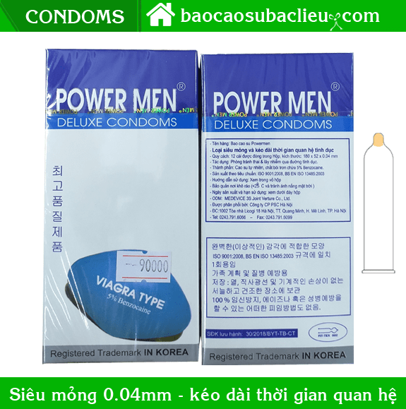 Bao cao su Power Men Viagra hộp 12 bao