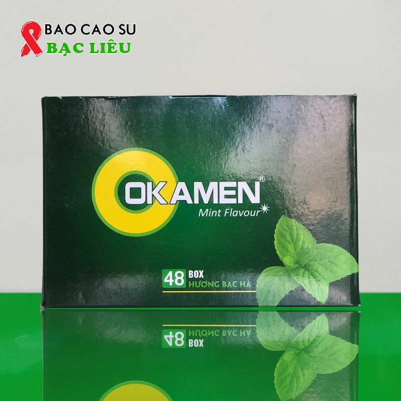 Bao cao su gia đình Okamen Mint Flavour hộp 144 cái (52mm) – Hương Bạc Hà | Tại Bao Cao Su Bạc Liêu