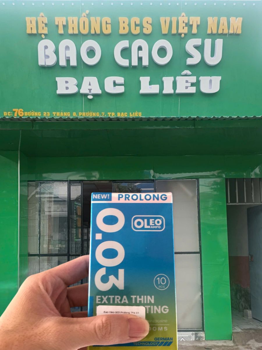 Bao cao su Oleo Lampo Prolong 003 Extra Thin Long Lasting kéo dài thời gian - hươn vani tại bao cao su Bạc Liêu