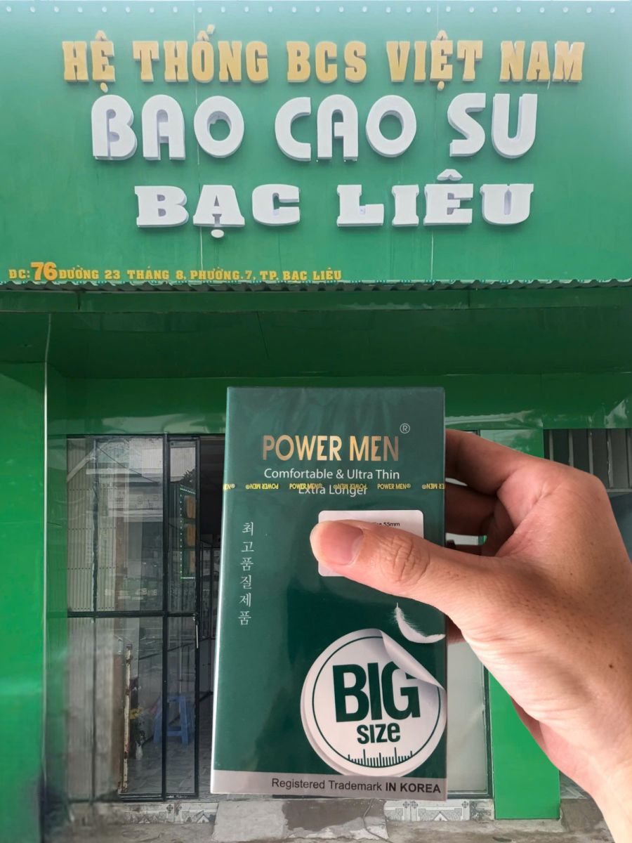 Bao Cao Su Powermen Comfortable & Ultrathin Extra Longer – Big Size 55mm - Siêu Mỏng Hộp 12 cái tại bao cao su Bạc Liêu