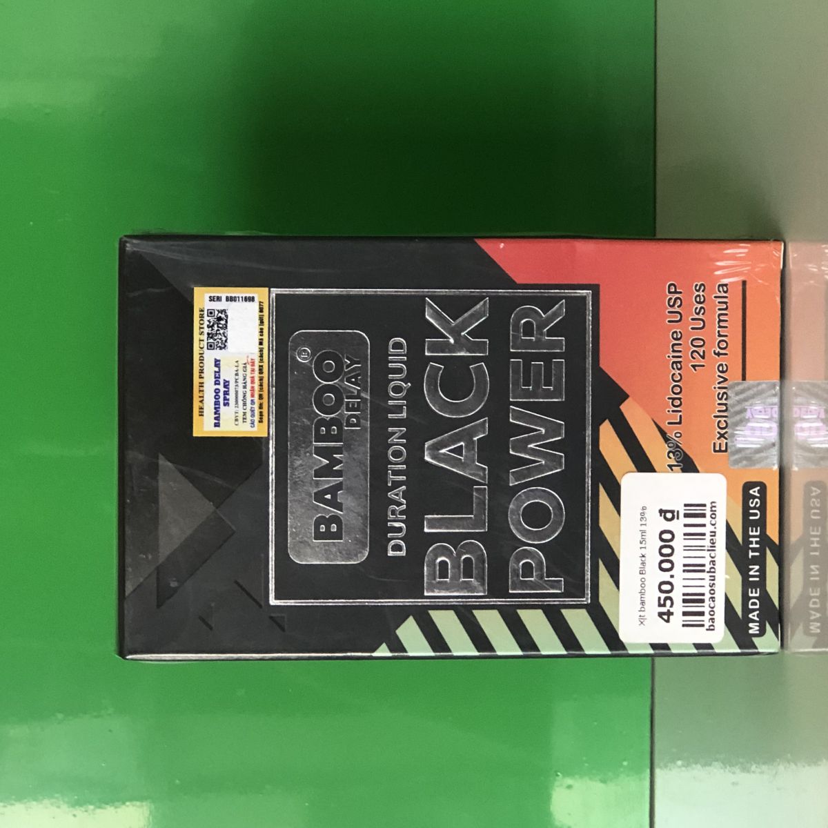 Thuốc xịt Bamboo Black Power của Mỹ - kéo dài thời gian cho nam tại bao cao su Bạc Liêu